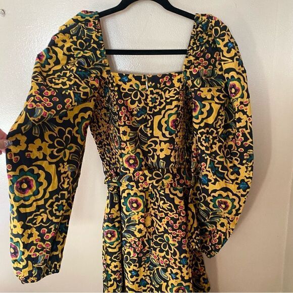 Cleobella Solange midi dress Matisse print black yellow cotton Revolve As Is - Picture 13 of 16